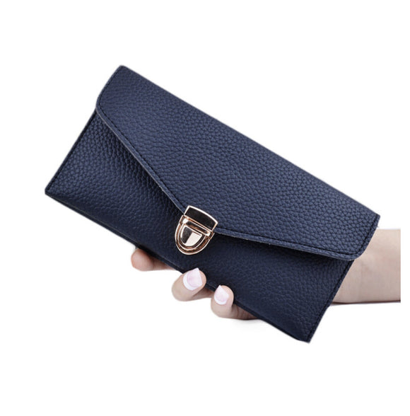 Women 's long section of solid color fashion wallet