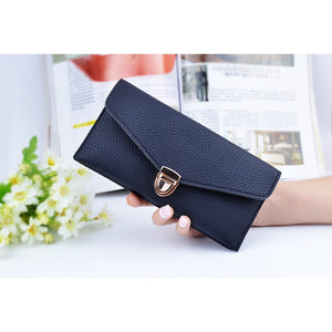 Women 's long section of solid color fashion wallet