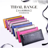 Ms. 2 fold thin fashion long solid color wallet